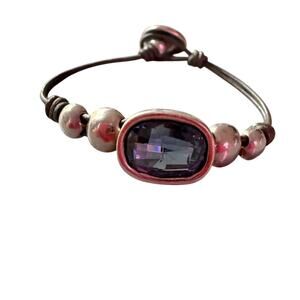 Uno de 50 Blue Crystal Beaded Bracelet